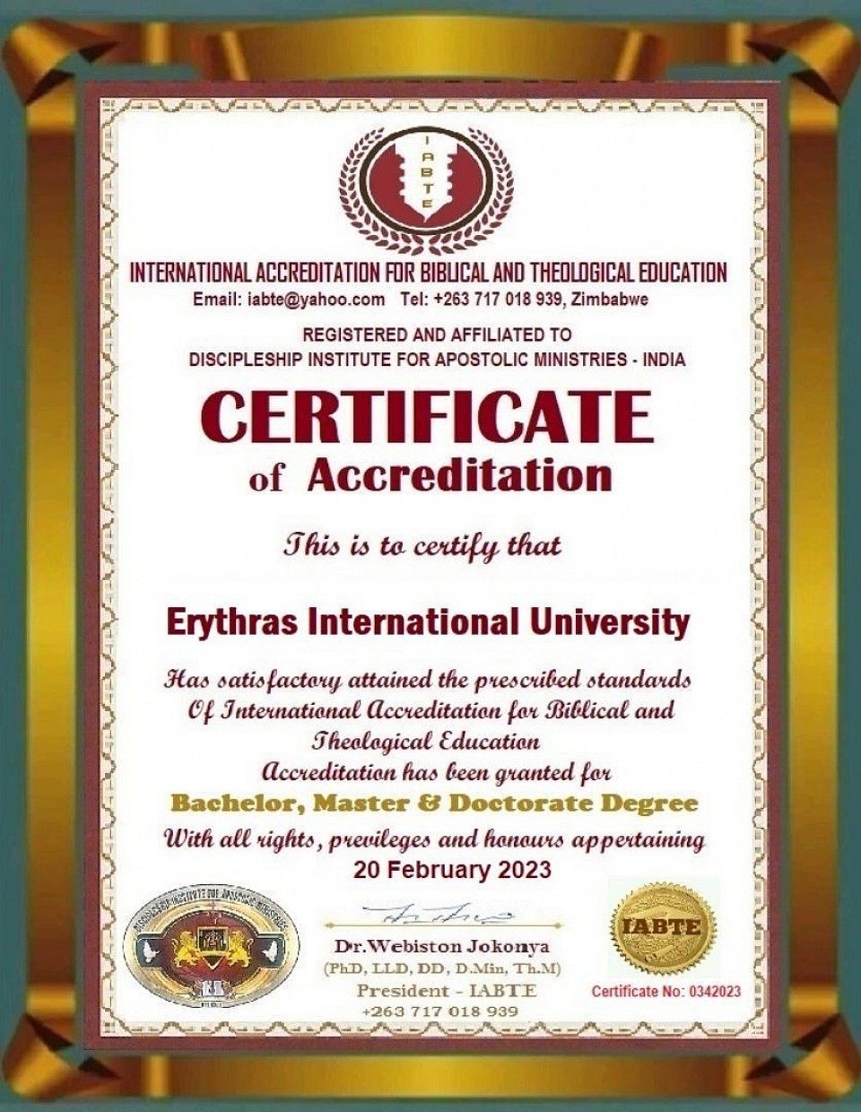 IABTE Accreditation - Zimbabwe